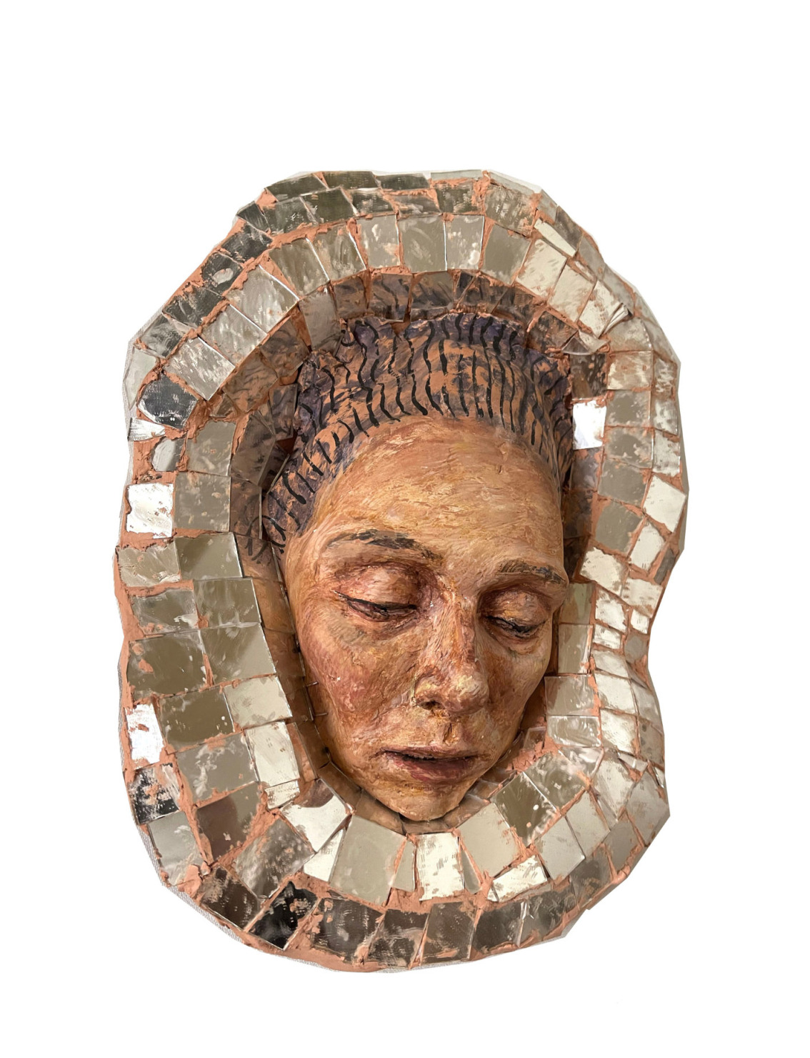 CLAY AND MIRROR .EGG TEMPERA .50X29CM.2021