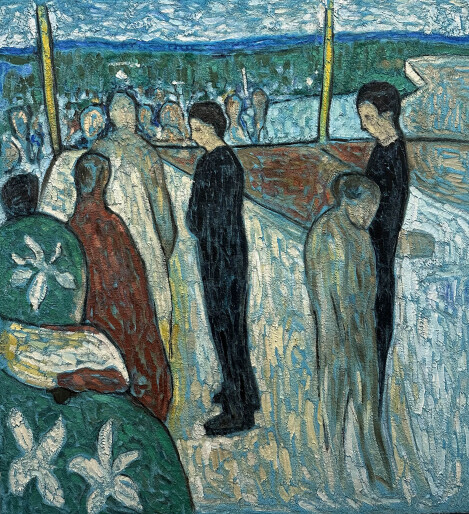 On the platform.140x155cm.2024