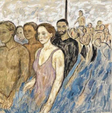The queue .80x80cm.2024