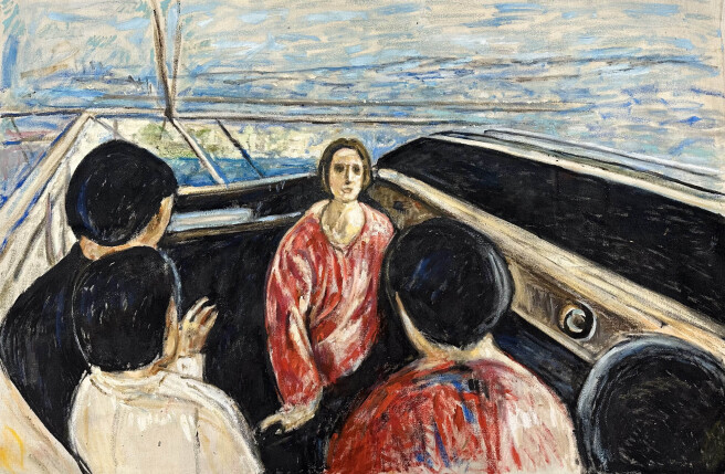 The girl on the boat . 120x80cm. 2024